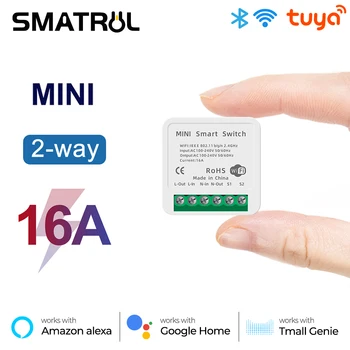SMATRUL Tuya 16A Mini Smart Wifi BRICOLAJE Universal Interruptor De 2 vías de Automatización del Control de Módulo de Retransmisión de Voz Temporizador principal de Google, Alexa