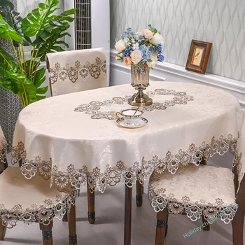 Europea de encaje de la sala de estar simple mesa de té mantel Hotel Hotel hogar mesa redonda mantel luz de lujo de tela
