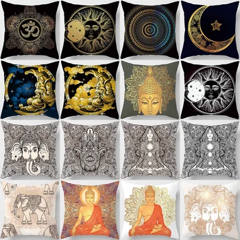 Mandala Misterioso Retro Religiosa Yoga Símbolo De La Funda De Almohada Casa De Decoración De Cojines Decorativos Para Sofá Poduszka