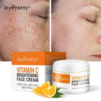 JoyPretty Vitamina C Cara Crema para Blanquear la VC Acné Espinillas Retiro de la Marca de Manchas Oscuras Cremas Faciales de la Máscara Hidratante de la Crema de Día 50ml