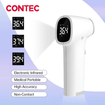 CONTEC Digital Infrarrojo de la Frente, Termómetro LED de Medición de Temperatura Sin Contacto para Adultos y Niños el Uso de TP500