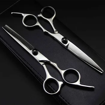 Profesional de Japón 4cr de 6 pulgadas Negro de corte de pelo tijeras de corte de pelo sissors adelgazamiento de peluquería para corte de pelo tijeras de peluquería tijeras