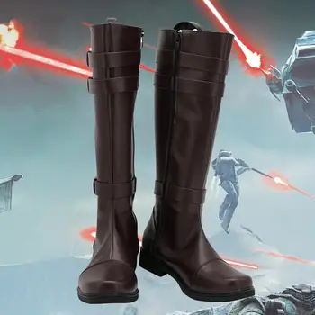 Caballero Jedi Obi-Wan Kenobi Cosplay Botas de Cuero Marrón Zapatos de encargo Cualquier Tamaño para Unisex