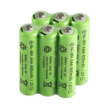 6psc/lote 1.2 v 600mah AAA de juguetes de control remoto recargable NI-MH batería recargable AAA 1.2 V 600mAh envío gratis