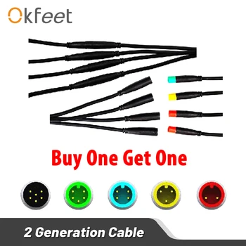 Okfeet Julet 2 3 4 5 6 Pin 2 la Generación de la prenda Impermeable del Cable de Bicicletas Eléctricas Ebike Extensión del Conector del Cable de Ebike Partes