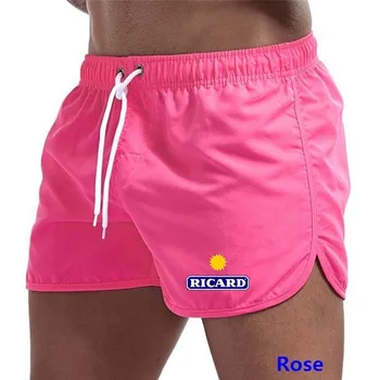 El verano de los hombres de Ricard impreso cortos, transpirable de encaje de la ropa Deportiva, ropa de playa, de secado rápido, gimnasio y fitness de moda casual