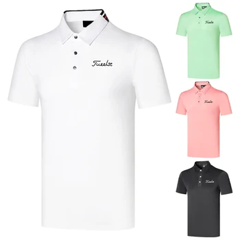 De Golf para hombre T-shirt de Deportes de Verano de Ropa de Golf Camisa de Manga Corta de secado Rápido Transpirable Camisas de Polo para Hombres Camisas de Golf