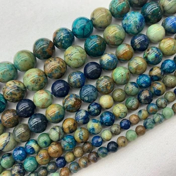 ronda natural chrysocolla cuentas de piedra natural de piedras preciosas perlas de BRICOLAJE suelta perlas para la joyería strand 15