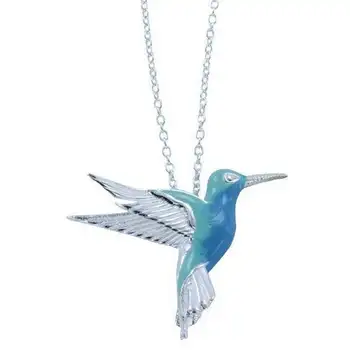 Moda Azul de Colibrí, Pájaro Colgante de Clavícula Collar de Cadena de las Mujeres de la Joyería de Regalo Gótico Accesorios Mayoristas de Artículos de