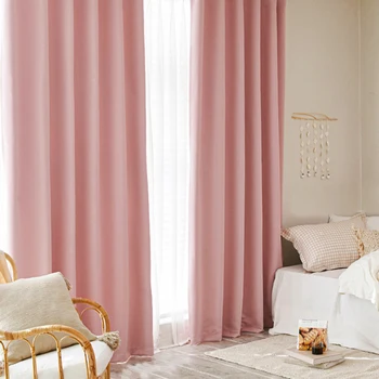 Modernas Cortinas Para el Dormitorio de Color rosa Niña Curtians Por la Ventana de la Sala de Tratamiento de Cortinas de Sombreado de Alto 85% Personalizado