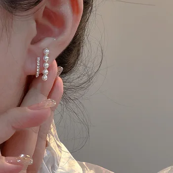 2022 Nueva Llegada Pendientes del Perno prisionero de la Moda de la Perla de las Mujeres Clásicas de Doble capa de diamante de imitación de la Perla Pendientes de Mujer de corea Simple de la Joyería