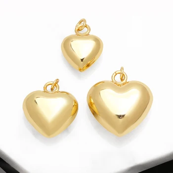 OCESRIO de Moda Multi-tamaño de Latón Corazón Colgante de Collar de Cobre Chapado en Oro de DIY de la Joyería hecha a Mano que hacen fuentes pdtb124