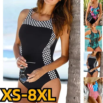 2023 Mujeres Sexy Nuevo Diseño de Impresión de Gran Tamaño de la Moda en ropa de baño ropa de playa de Vacaciones de Verano de Una sola Pieza Traje de baño Traje de Baño 8XL
