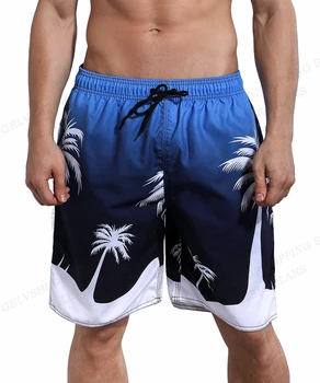 De los hombres pantalones Cortos de Natación de Árbol de Coco 3d de Surf Board Shorts de colores a Rayas Playa pantalones Cortos de los Hombres Troncos Masculina Traje de baño de Sports Breve