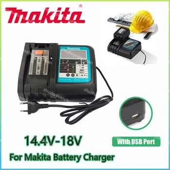 Makita 18V batería cargador de 3A 6A 14,4 V-18V 6AH Bl1830 Bl1430 BL1860 BL1890 herramienta cargador de corriente USB Prot 18V con pantalla LED