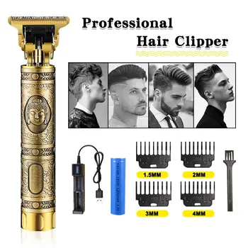Para los Hombres el Corte de Pelo de la Máquina T9 USB Eléctrica Pelo Clipper Recargable Afeitadora de Hombre Trimmer de Peluquería Profesional de la Barba de los Hombres Afeitadora