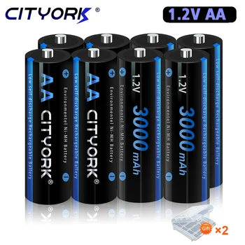 CITYORK batería AA 1.2 V AA baterías recargables de 1.2 V 3000mAh Ni-MH 100% original aa baterías para la cámara ,juguetes