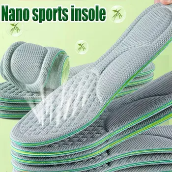 2PCS Nano Antibacteriano Deporte Plantillas de los Zapatos de las Zapatillas de deporte de Espuma de Memoria Ortopédicos Plantilla de Desodorante de Absorción de Sudor Corriendo Cojín
