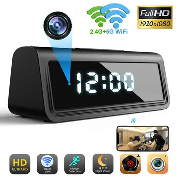 Full HD 2.4 g/5g Wifi Secreto Reloj Mini Cámara de la Visión Nocturna detección de Movimiento de la Videocámara Digital Reloj Remoto Monitoringl Cámara Espia