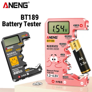 ANENG BT189 Digital Probador de la Batería Pantalla LCD de 9V 1.5 V Universal Botón Probador de la Batería Voltios Capacidad de la Capacitancia del Detector de Herramientas