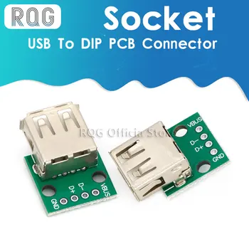 5pcs Tipo a Hembra USB A DIP 2,54 mm PCB Conector Hembra USB del Tablero del PWB del Conector USB PCB Socket Conector USB