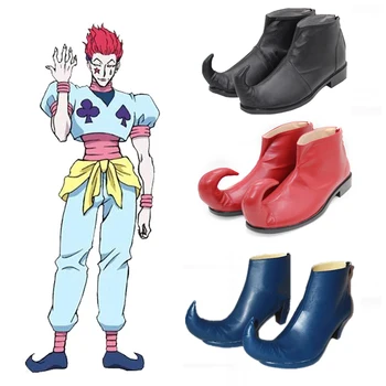 El Anime de Hunter x Hunter Hyskoa Hisoka Cosplay Zapatos Botas Hechas a medida de Halloween, Fiesta de Disfraces Props Accesorios Zapatos Hombres Adultos