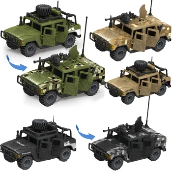Vehículos militares Hummered Jeeped Bloques de Construcción Ejército de los estados unidos de Asalto Coche Soldados Figuras Arma de la fuerza Especial de Ladrillo Niños Juguetes de Regalo