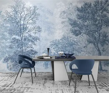 beibehang Personalizado azul bosques forestales de la Foto Murales de Pared papeles pintados para la Sala de estar del Dormitorio de Papel de Pared 3D Mural de papel pintado Decoración para el hogar