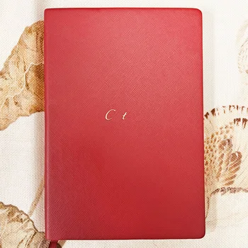 MSS Color Rojo Clásico CT de Cuero y Papel de Calidad Cuidadosamente Lujo Cuaderno de Escritura Elegante 146 Tamaño