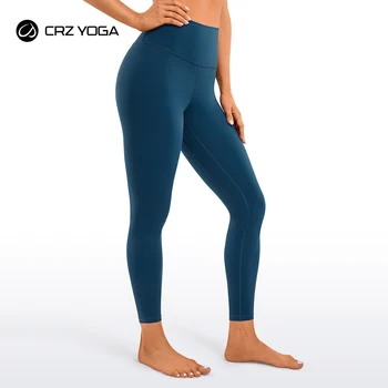 CRZ YOGA para la Mujer Desnuda Sensación de Pantalones de Yoga de 25 Pulgadas - 7/8 de Talle Alto, Entrenamiento Polainas