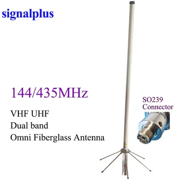 UV 144/435Mhz de doble banda vhf uhf base de fibra de vidrio del omni antena SO239 SL16-K al aire libre walkie talkie antena