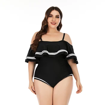 2022 Nuevo de las Mujeres Más el tamaño de Traje de baño de Una sola Pieza trajes de baño Grande Grande Plussize Sólido de Natación Trajes de Baño ropa de playa de Desgaste Para Mujer