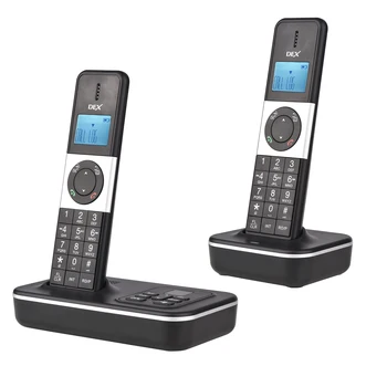 D1002 TAM-D 2-Auricular de Teléfono Inalámbrico con Contestador automático de IDENTIFICACIÓN de llamadas/Llamada en Espera 1.6 pulgadas LCD de Apoyo a 16 Idiomas