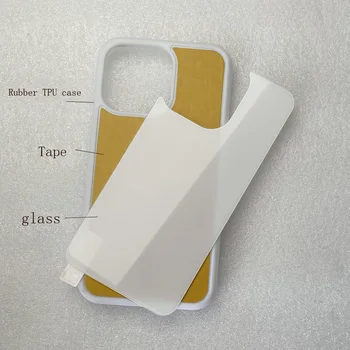 vidrio de la sublimación de la impresión Para el iPhone 14 pro max 13 12 11 pro Max 5S SE 7 8plus de Goma de TPU cubierta de la caja + placa de vidrio de 5 piezas /lote