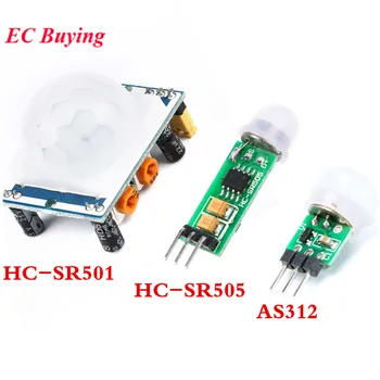 AM312 HC-SR501 HC-SR505 Ajuste de INFRARROJOS Piroeléctrico Infrarrojos PIR Módulo de Sensor de Movimiento Detector de Módulo para Arduino
