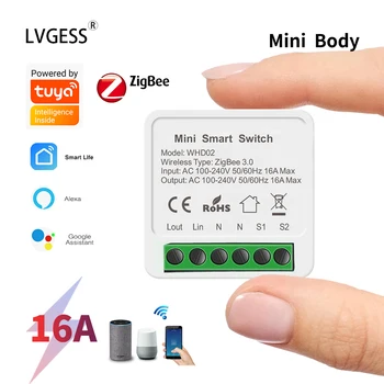 Tuya Zigbee Smart Switch MINI Disyuntor de BRICOLAJE Hogar Inteligente de Automatización Modificado piezas de la vida Inteligente de Temporización Aleax Voz de la Pared el Interruptor de la Luz