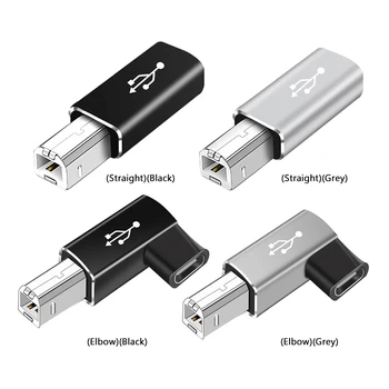 Metal USB Tipo C Adaptador USB-C Hembra a USB B Macho de Transferencia de Datos de Anti-pérdida de MIDI Converter para Impresora Piano Eléctrico, Órgano de Tambor
