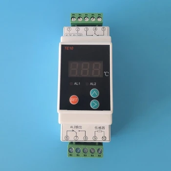 AC90~260V -40~110℃ Riel Din Termostato con Sensor de 2 vías de Salida de Relé de Alarma de Temperatura Controlador NO NC COMÚN de la Salida 7A/250VAC