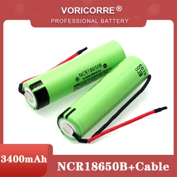 Nuevo Original NCR18650B 3.7 v 3400mAh 18650 batería de Litio Recargable de la Batería de Soldadura de gel de Sílice Cable de BRICOLAJE baterías