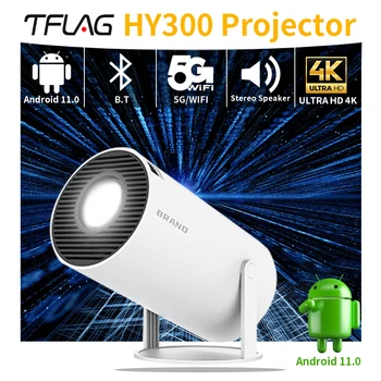 hy300 proyector TFlag 4K Android Wifi Bluetooth Mini Lcd Portátil No T4/T2 200Ansi 1+8GB Proyector de cine en Casa Para Oficina en Casa