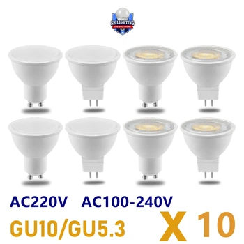 LED de ahorro de energía del proyector GU10 GU5.3 AC100-240V AC110V no strobe luz blanco cálido 3W-8W puede reemplazar 30W 50W lámpara halógena
