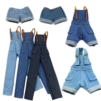 Moda Ropa de la Muñeca Casual Jeans Conjunto De 1/6 de la Muñeca de Trajes de 29 CM de Muñecos de pantalones de Mezclilla T-Camisa Plisada Grupo Para Bebé Niña