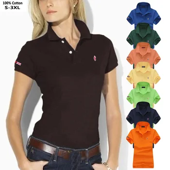 De alta Calidad Nuevo Diseño de Verano para Mujer de Polos, Camisetas 100% Algodón Casual de Manga Corta Camisas Femmes Camisetas de Moda Slim Camisetas S-3XL