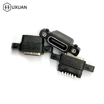 2pcs TIPO C 2/6Pin Impermeable Hembra USB C Puerto de Socket Con el Agujero del Tornillo de Carga Rápida de la Carga de la Interfaz de 180 Grados Conector USB