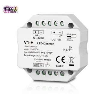 V1-H 12-48VDC 24V 36V 96W/192W/144W/192W Solo Color LED Dimmer menos de Paso atenuación /Push Dim Controlador Para tiras de LED de Luz
