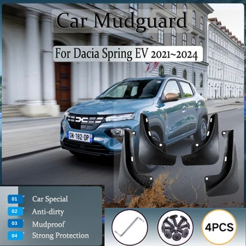 Coche Guardabarros Para Dacia Primavera EV Renault de la Ciudad de KZE E Tech 2021 2022~2024 Anticongelante Guardabarros Protector contra Salpicaduras Mudflas Accesorios de Automóviles