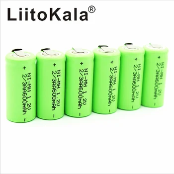 LiitoKala 2/3 AA Recargable de la Batería de 600mAh Ni-Cd baterías de nicd 1.2 V de la Batería las Baterías Azul - el más , el más barato-