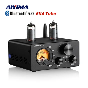 AIYIMA T9 equipo de alta fidelidad de Bluetooth 5.0 de Tubo de Vacío Amplificador USB DAC Estéreo Amplificador COAXIAL OPTAR Casa de Audio Amplificador de Potencia Medidor de VU 100W