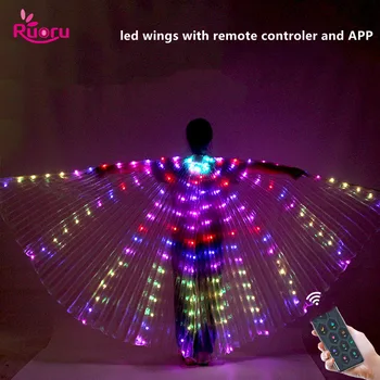 Ruoru Danza del Vientre LED Alas con control Remoto Controlador RGB Rendimiento Fluorescente de Ala de Mariposa de la Danza del Vientre de Isis Alas de Halloween