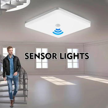 Plaza del Sensor LED Lámpara de Techo PIR Sensor de Movimiento por Infrarrojos Interior 220V 110V Iluminación Moderna Luces de Techo para la Sala de estar